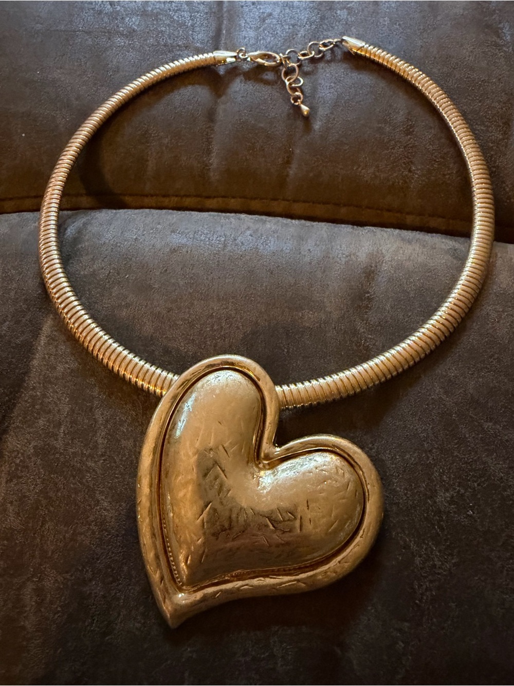 Gold Heart Statement Necklace - Women's Fashion Jewelry